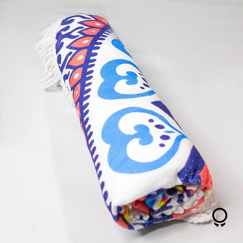 TOALLA PLAYERA LIBERATO AZUL Y CORAL