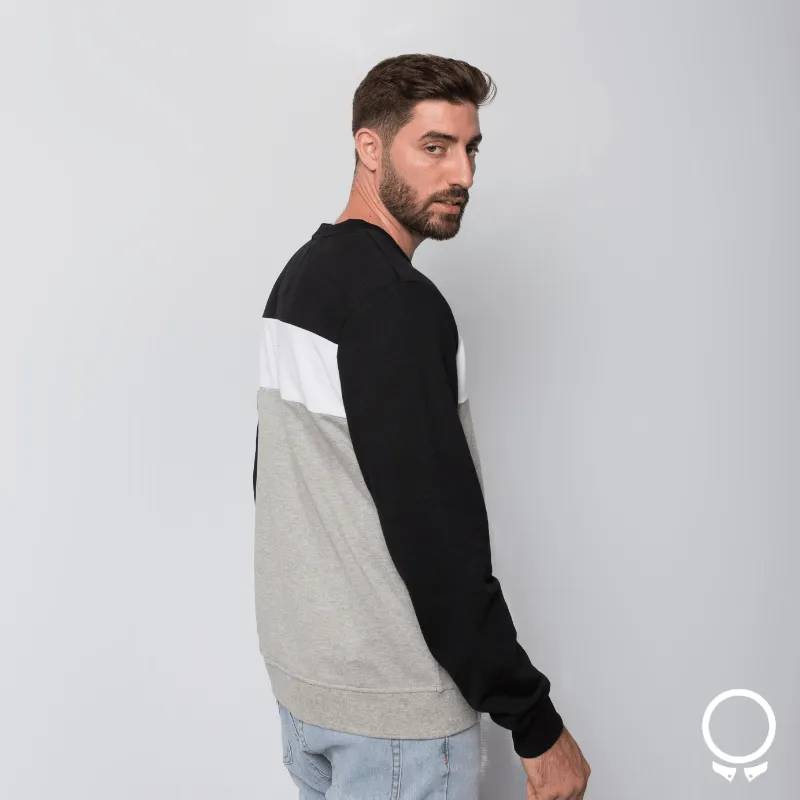 SUDADERA N+ MARC CON RECORTES NEGRO CON GRIS
