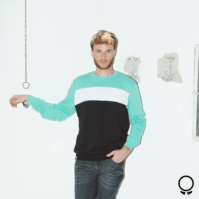 SUDADERA N+ MARC CON RECORTES VERDE Y NEGRO