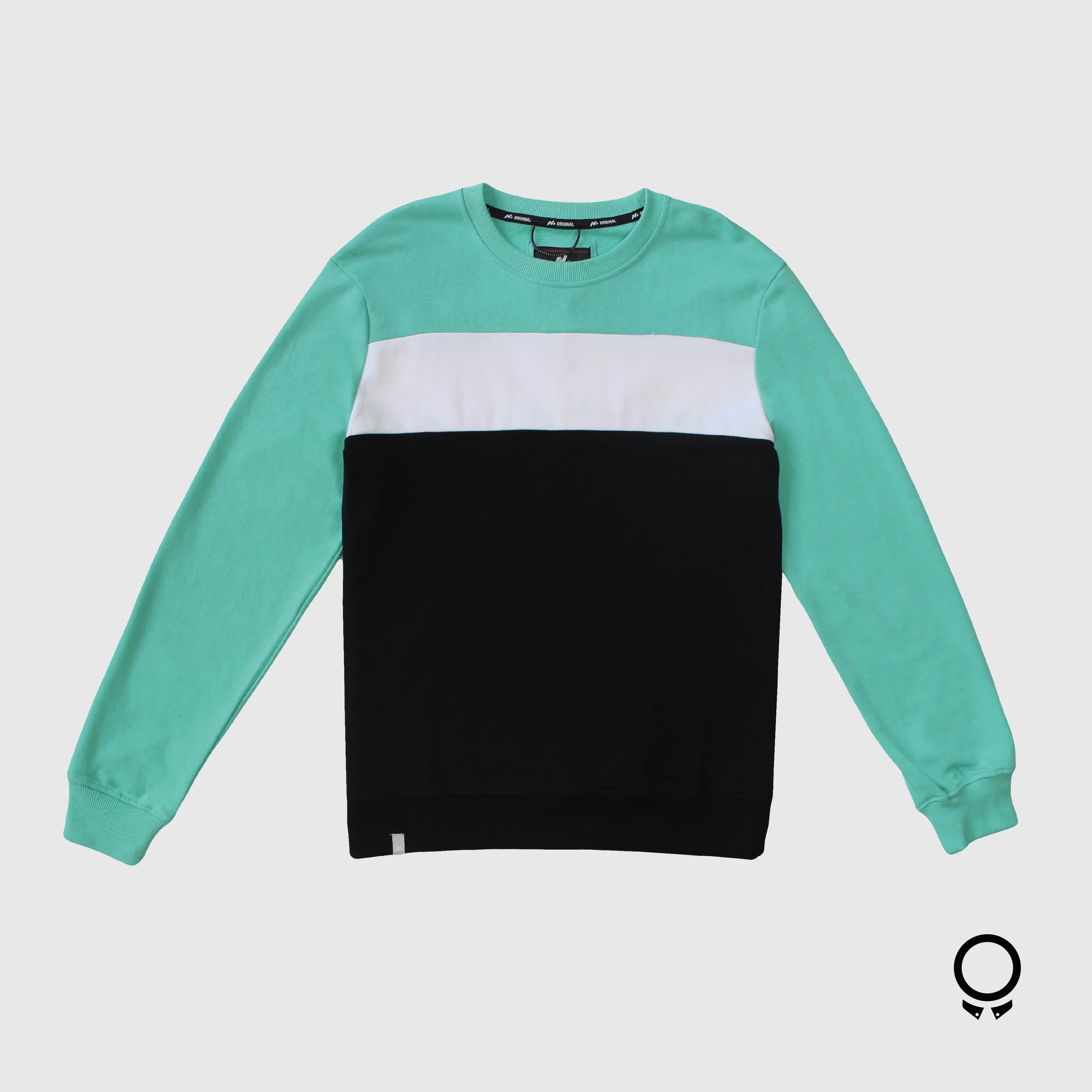 SUDADERA N+ MARC CON RECORTES VERDE Y NEGRO