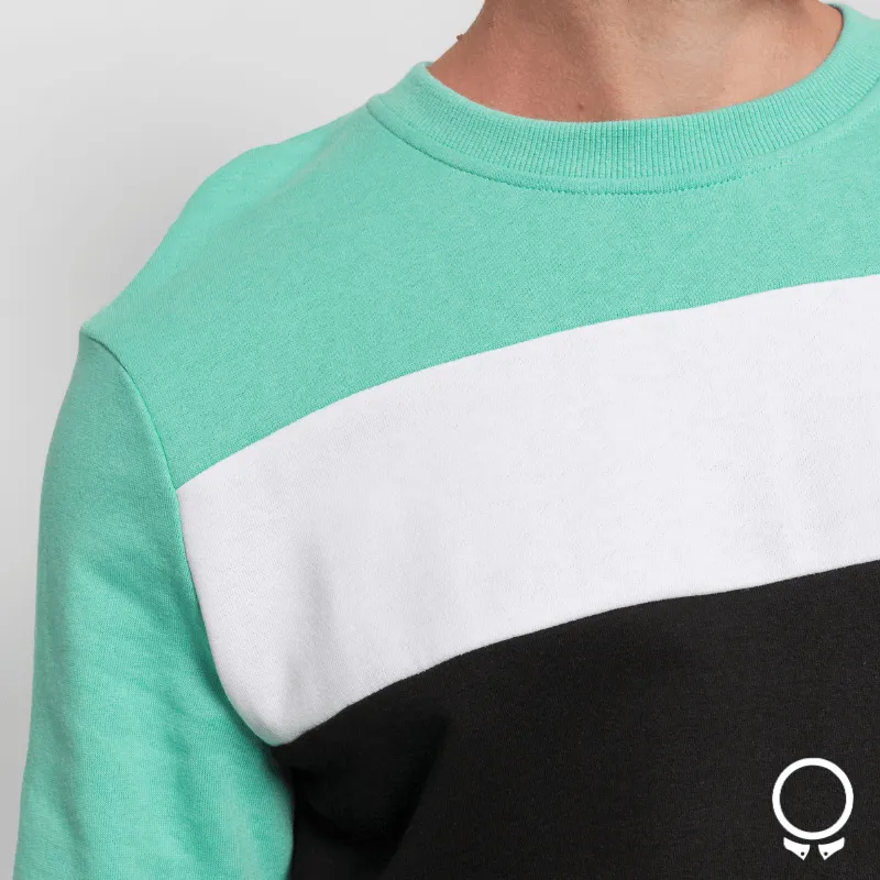 SUDADERA N+ MARC CON RECORTES VERDE Y NEGRO