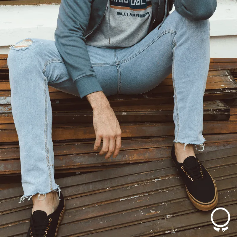 JEANS N+  SKINNY CON ROTURA TEO CELESTE