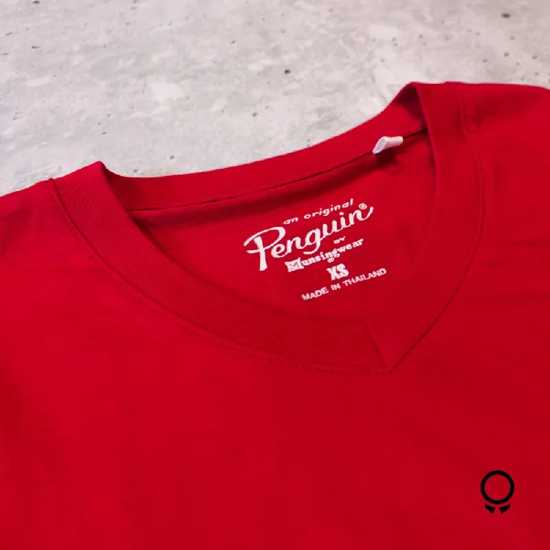 T-SHIRT PENGUIN CUELLO V ROJA