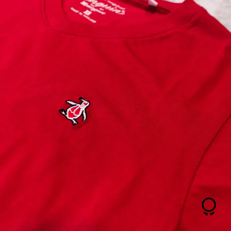 T-SHIRT PENGUIN CUELLO V ROJA