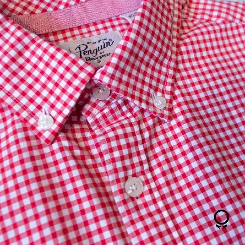 CAMISA PENGUIN CUADRITOS ROJO