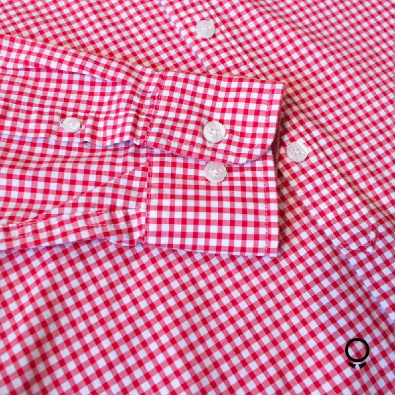 CAMISA PENGUIN CUADRITOS ROJO