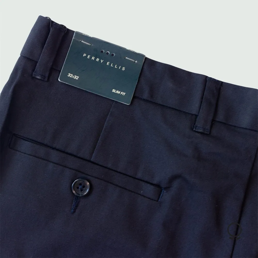 PANTALON DE VESTIR PERRY ELLIS AZUL MARINO