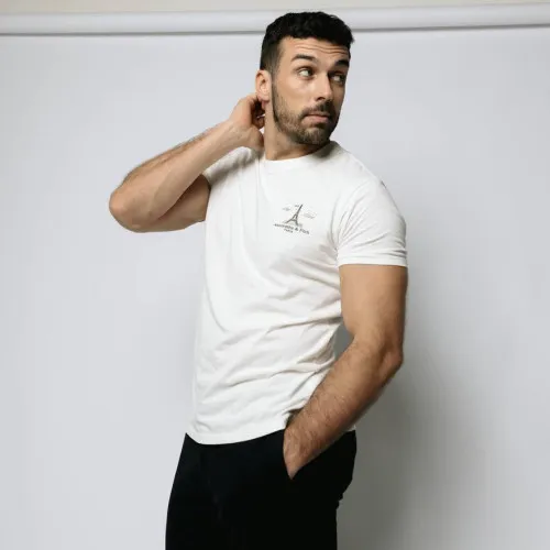 REMERA ABERCROMBIE BLANCA PARIS LANDSCAPE