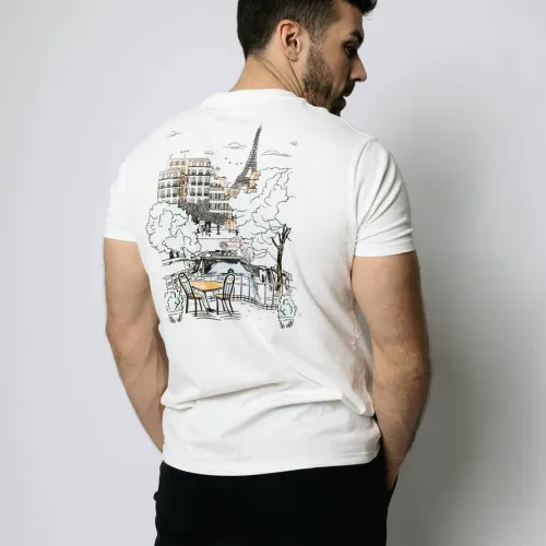 REMERA ABERCROMBIE BLANCA PARIS LANDSCAPE
