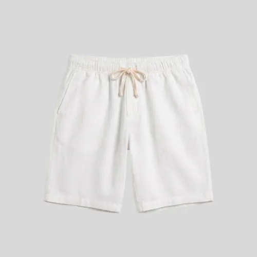 Bermuda Liberato Basics Con Goma De Lino Blanco