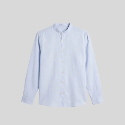 Camisa Liberato Basics Mao Mangas Largas Rayas Celeste