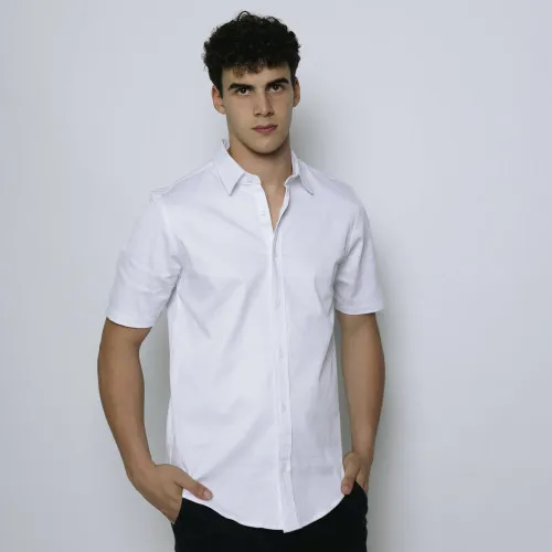Camisa Liberato Mangas Cortas Blanca