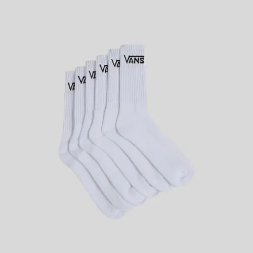 Medias Vans Classic Crew White Pack 6