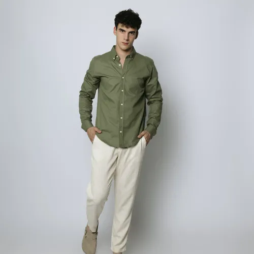 PANTALON CHINO LIBERATO DE LINO NATURAL