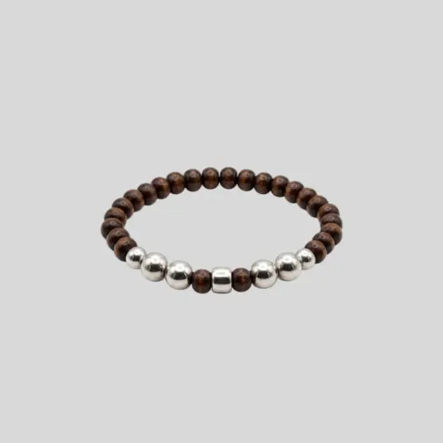 PULSERA MARRON DE MADERA PELOTITA