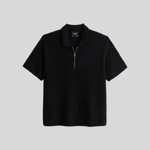 REMERA ABERCROMBIE POLO CON CIERRE NEGRA
