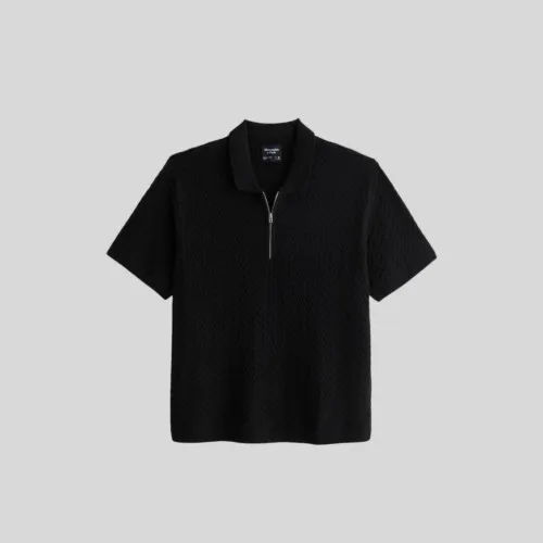 REMERA ABERCROMBIE POLO CON CIERRE NEGRA