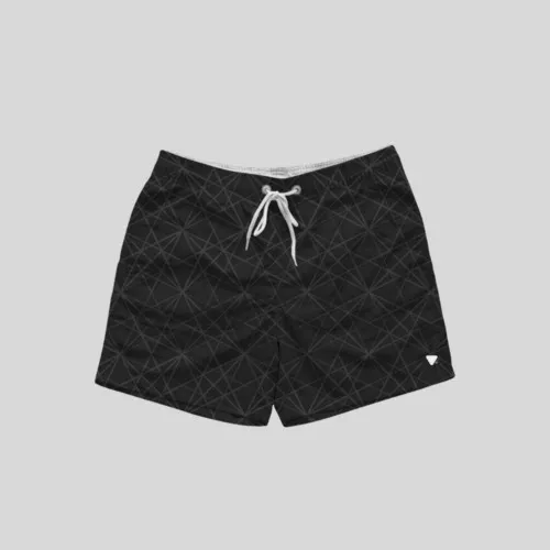 Short De Baño Liberato Gris Oscuro Geometrico