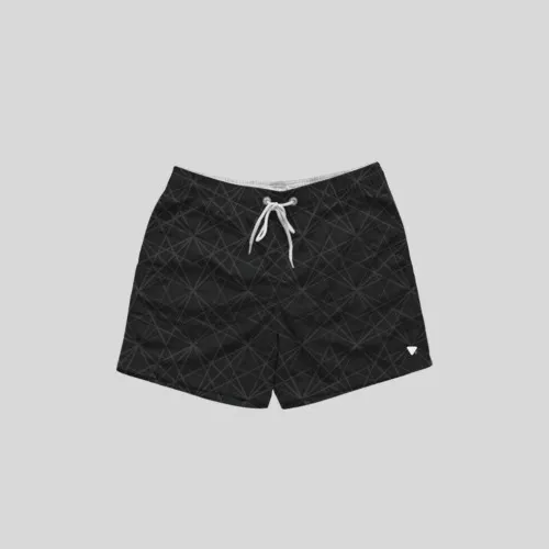 Short De Baño Liberato Gris Oscuro Geometrico