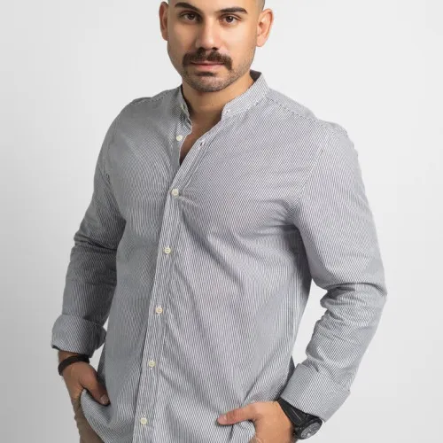 CAMISA LIBERATO BASICS MAO MANGAS LARGAS RAYAS NEGRAS