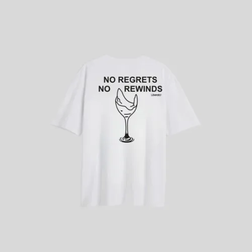 REMERA LIBERATO OVERSIZE BLANCA NO REGRETS NO REWINDS