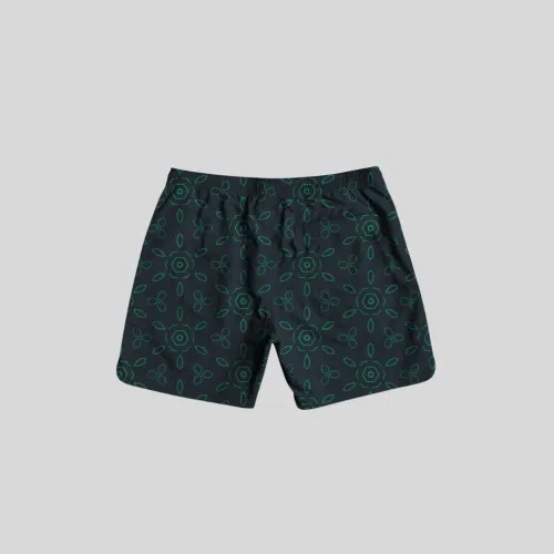 SHORT DE BAÑO LIBERATO NEGRO HOJAS GEOMETRICAS