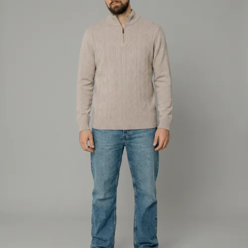 SWEATER LIBERATO MEDIO CIERRE BEIGE