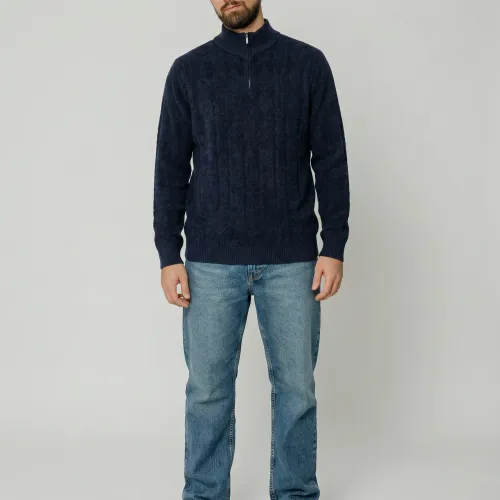 SWEATER LIBERATO MEDIO CIERRE NEGRO