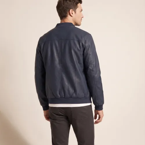 BOMBERJACKET LIBERATO ECO CUERO NEGRO