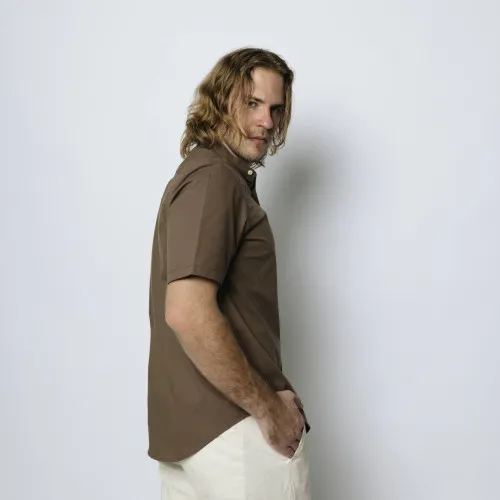 CAMISA LIBERATO CUELLO MAO MANGAS CORTAS MARRON