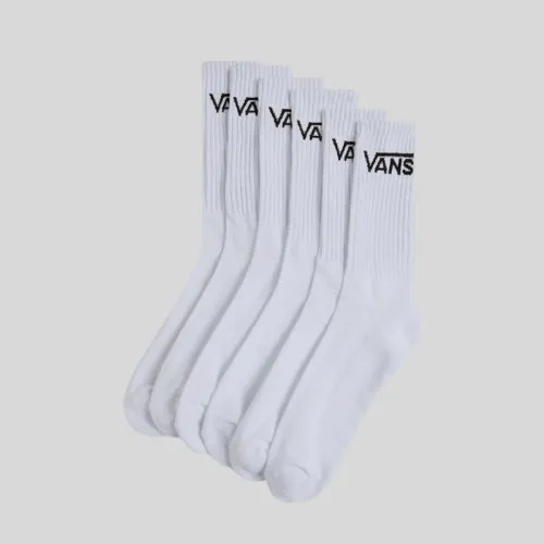 MEDIAS VANS CLASSIC CREW WHITE PACK 6