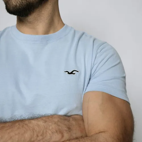 REMERA HOLLISTER REGULAR FIT CELESTE