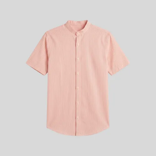 CAMISA LIBERATO BASICS MAO MANGAS CORTAS RAYITAS NARANJA