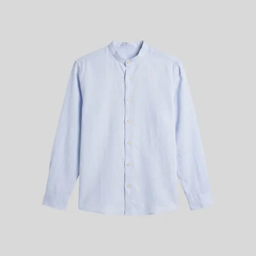 Camisa Liberato Basics Mao Mangas Largas Rayas Celeste