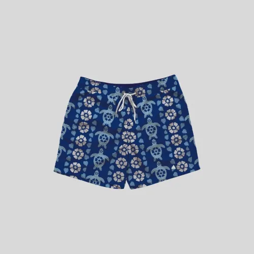 SHORT DE BAÑO LIBERATO BASICS AZUL TORTUGAS MARINAS