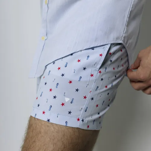 SHORT DE BAÑO LIBERATO CELESTE ESTRELLA DE MAR