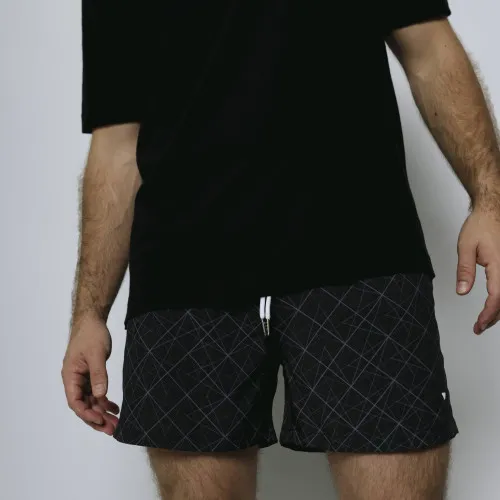 SHORT DE BAÑO LIBERATO GRIS OSCURO GEOMETRICO