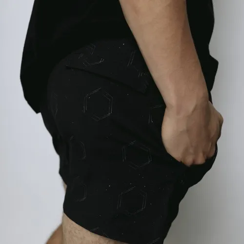 SHORT DE BAÑO LIBERATO NEGRO FIGURAS GEOMETRICAS