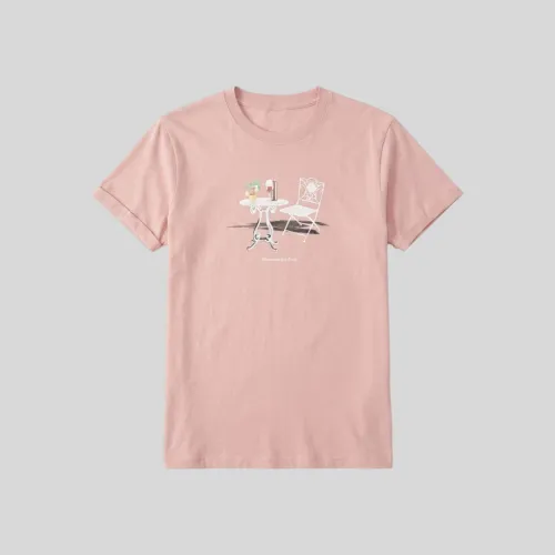 REMERA ABERCROMBIE REGULAR FIT LANDSCAPE ROSADA