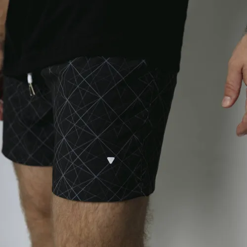 SHORT DE BAÑO LIBERATO GRIS OSCURO GEOMETRICO