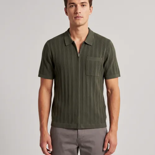 REMERA ABERCROMBIE CIERRE COMPLETO VERDE