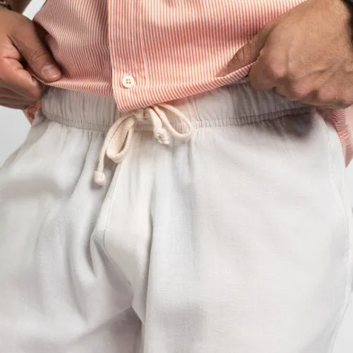 BERMUDA LIBERATO BASICS CON GOMA DE LINO BLANCO