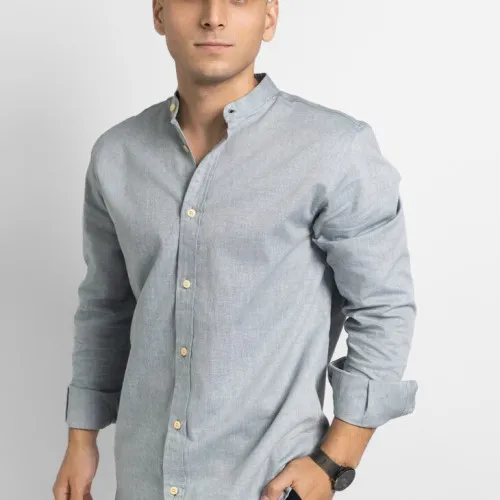 CAMISA LIBERATO BASICS MAO MANGAS LARGAS VERDE JASPEADA