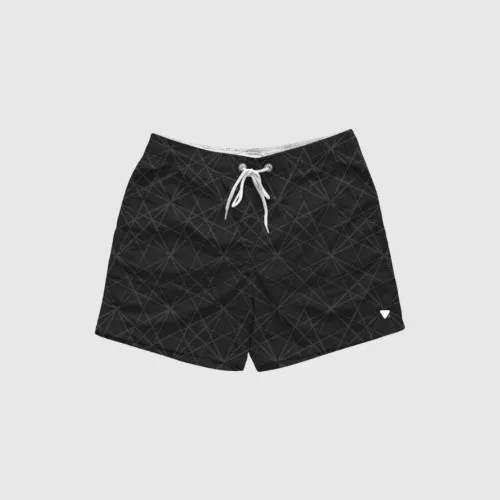 Short De Baño Liberato Gris Oscuro Geometrico