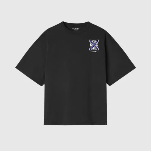 REMERA LIBERATO PREMIUM 250GSM REGULAR FIT NEGRA FRAME OF CHAOS