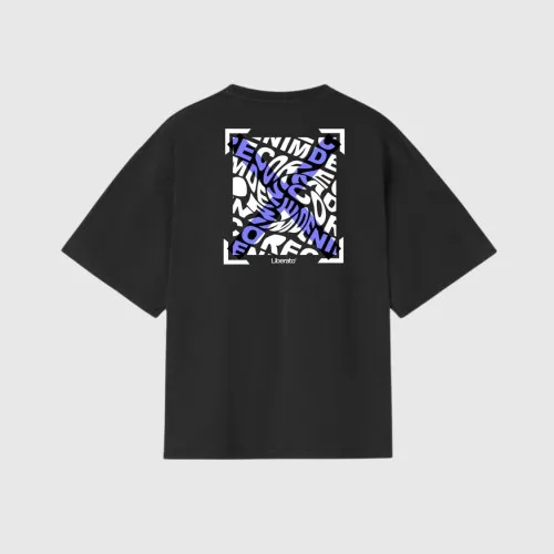 REMERA LIBERATO PREMIUM 250GSM REGULAR FIT NEGRA FRAME OF CHAOS