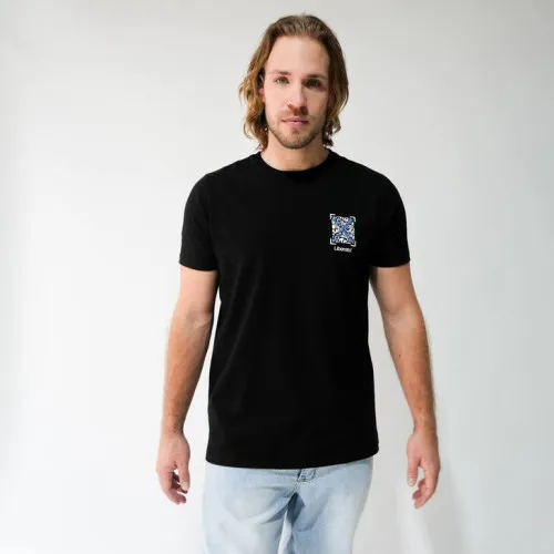 REMERA LIBERATO PREMIUM 250GSM REGULAR FIT NEGRA FRAME OF CHAOS