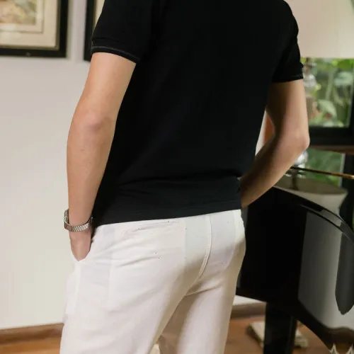 PANTALON CON GOMA LIBERATO DE LINO NATURAL