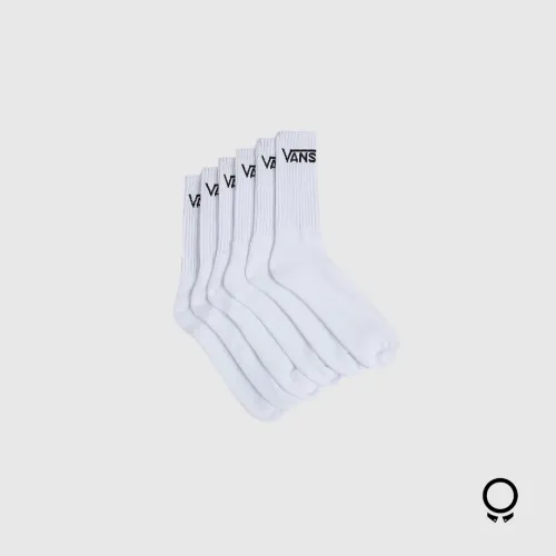 Medias Vans Classic Crew White Pack 6
