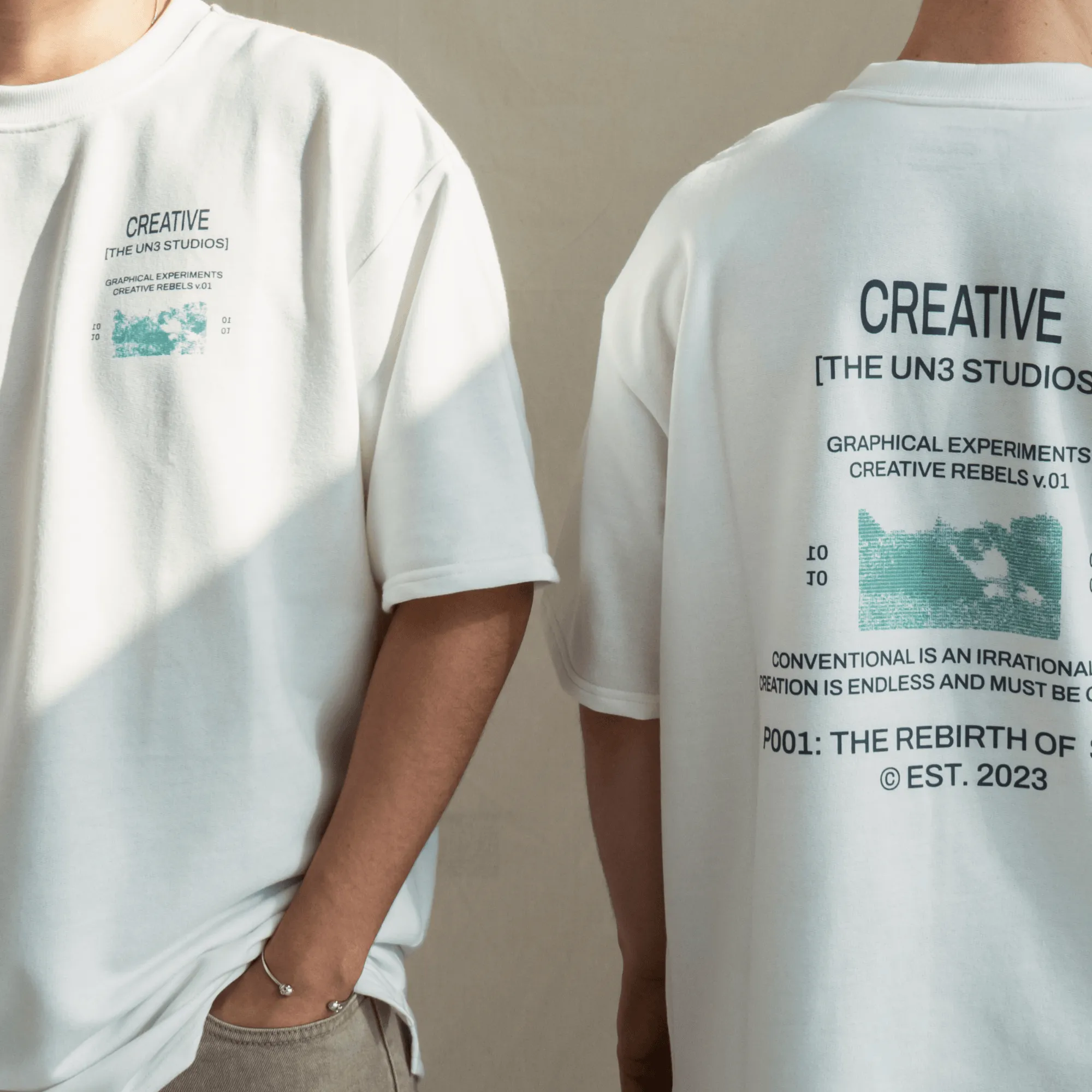 REMERA OVERSIZE UNDISTURB3D WHITE 250 GSM THE UN3 STUDIOS